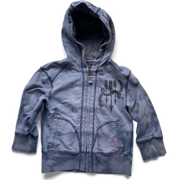 2/$20 Guess blue zip up hoodie toddler EUC 2T - Picture 1 of 4
